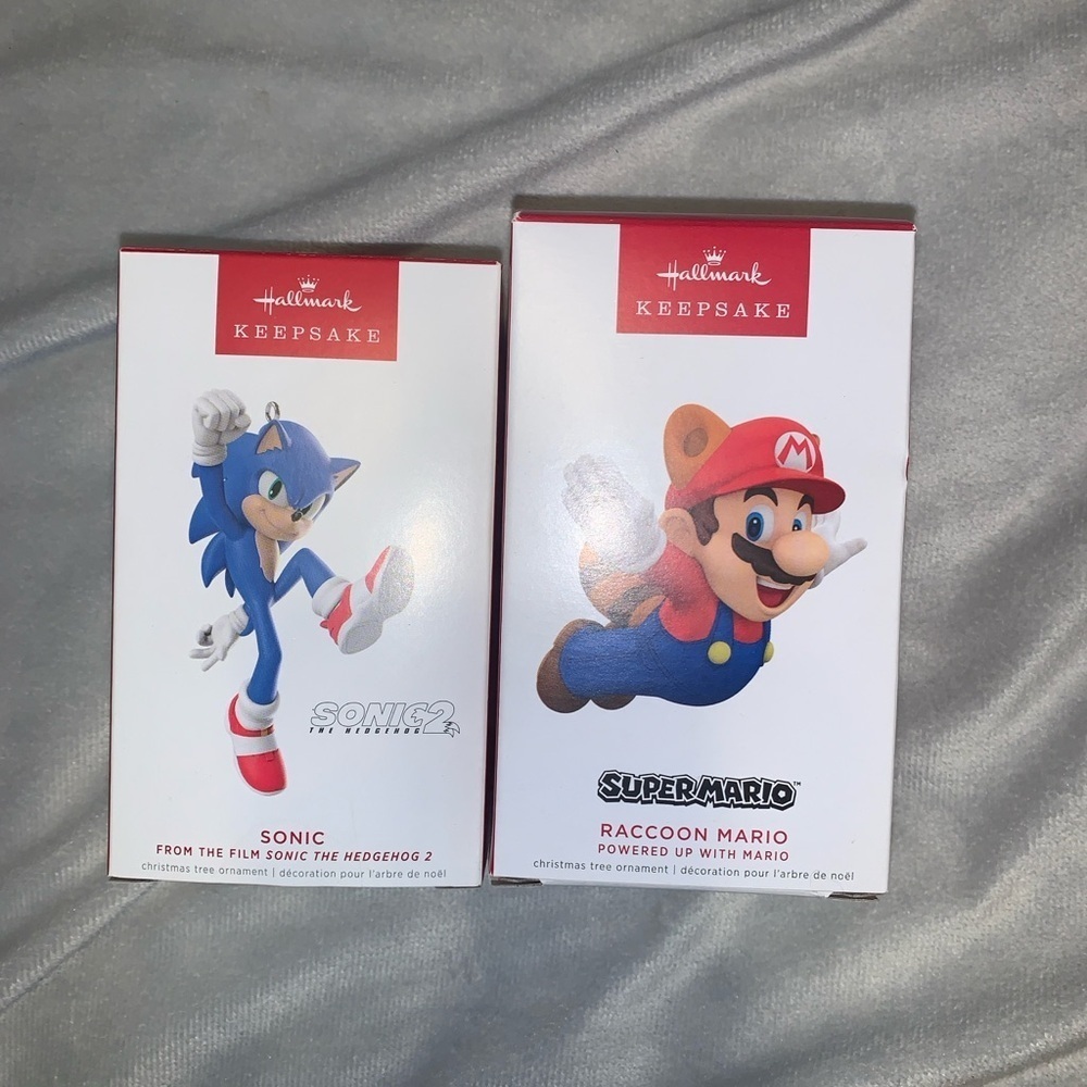 Hallmark Keepsake Sonic and raccoon Mario Collectibles ornaments 2024